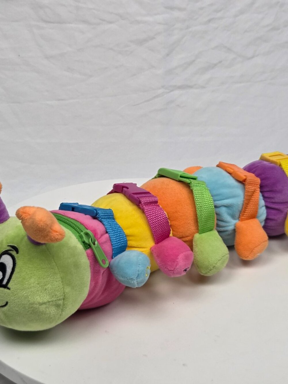 Buckle Toys BENTLEY Caterpillar Multi-Colored 17" Plush Neck Zipper